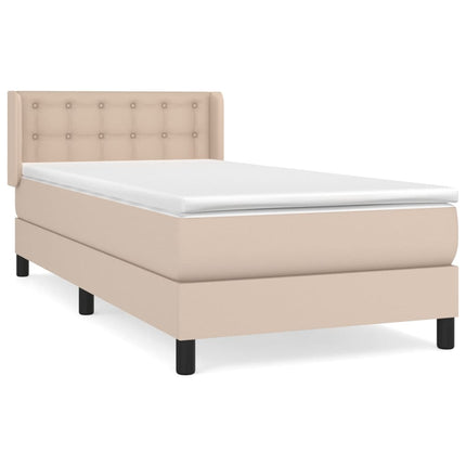 kontinentalseng 90x200 cm kunstlæder cappuccinofarvet