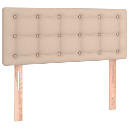 kontinentalseng 90x200 cm kunstlæder cappuccinofarvet