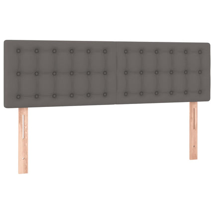 kontinentalseng med madras 140x190 cm kunstlæder grå