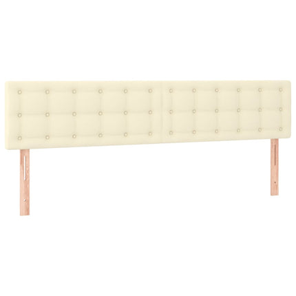 kontinentalseng med madras 180x200 cm kunstlæder cremefarvet
