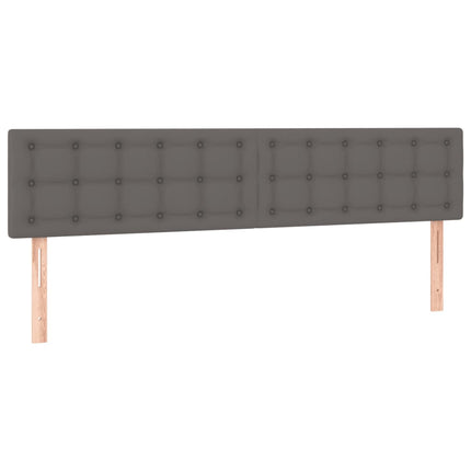 kontinentalseng med madras 200x200 cm kunstlæder grå