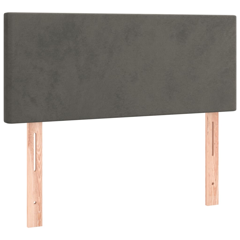 kontinentalseng med madras 100x200 cm fløjl mørkegrå