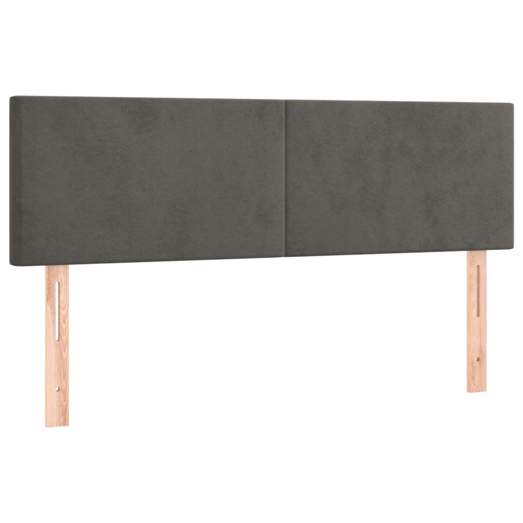 kontinentalseng med madras 140x190 cm fløjl mørkegrå