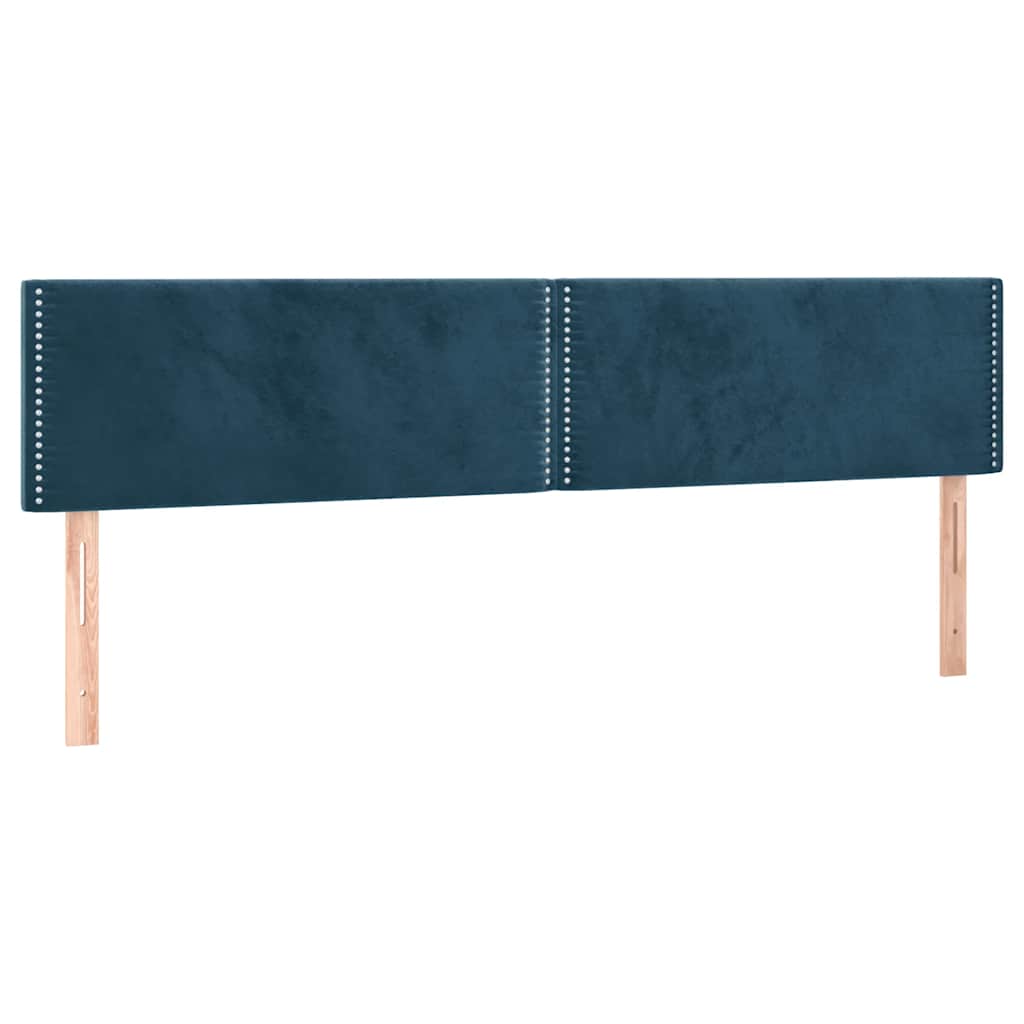 kontinentalseng med madras 200x200 cm fløjl mørkeblå