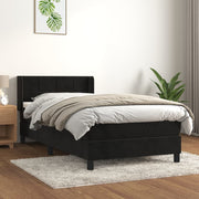 kontinentalseng med madras 90x190 cm fløjl sort