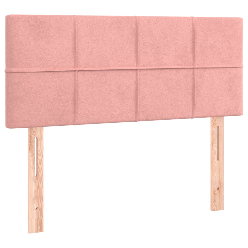kontinentalseng med madras 90x200 cm fløjl lyserød