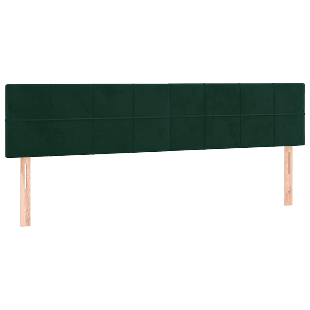 kontinentalseng med madras 160x200 cm fløjl mørkegrøn