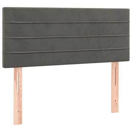 kontinentalseng med madras 90x200cm fløjl mørkegrå