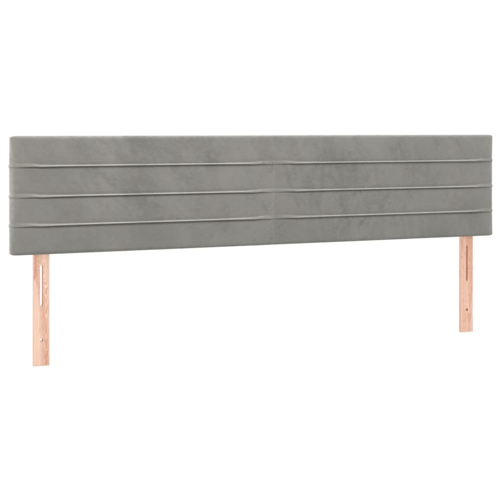 kontinentalseng med madras 200x200 cm fløjl lysegrå