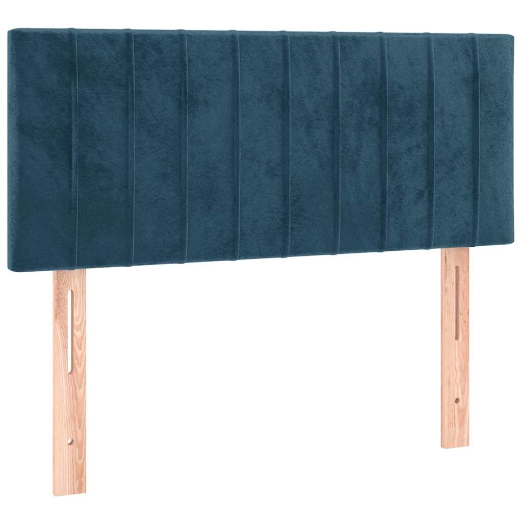 kontinentalseng med madras 80x200 cm fløjl mørkeblå