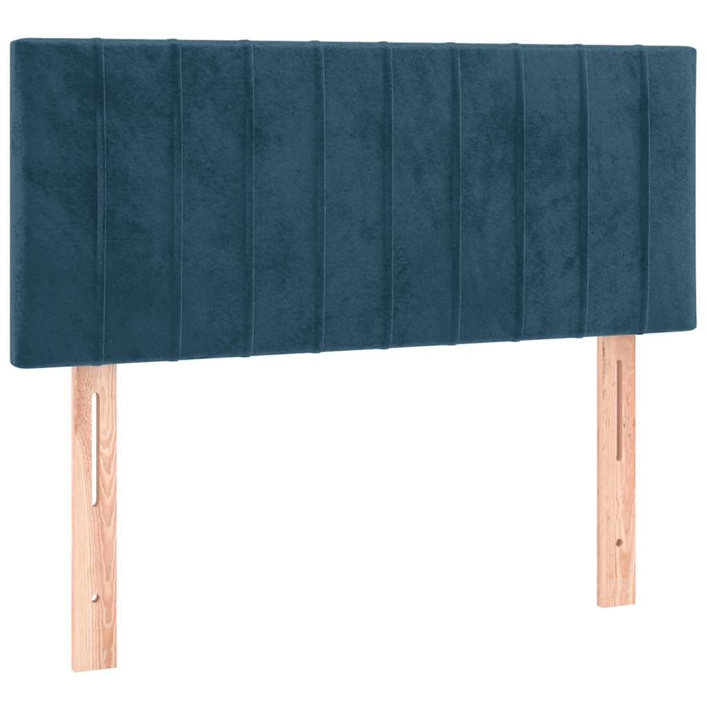 kontinentalseng med madras 90x190 cm fløjl mørkeblå