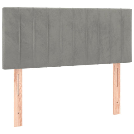 kontinentalseng med madras 90x200cm fløjl lysegrå