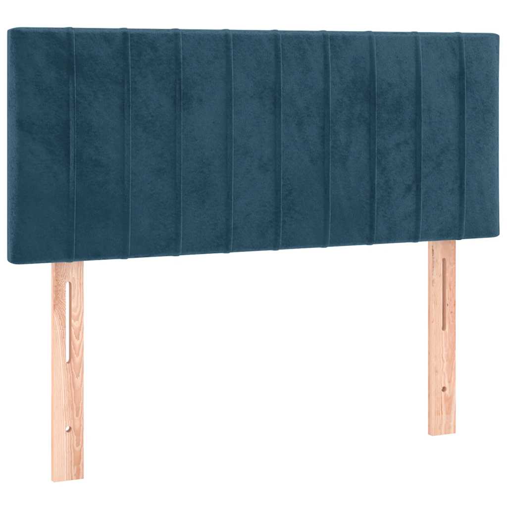 kontinentalseng med madras 90x200 cm fløjl mørkeblå