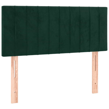 kontinentalseng med madras 100x200 cm fløjl mørkegrøn