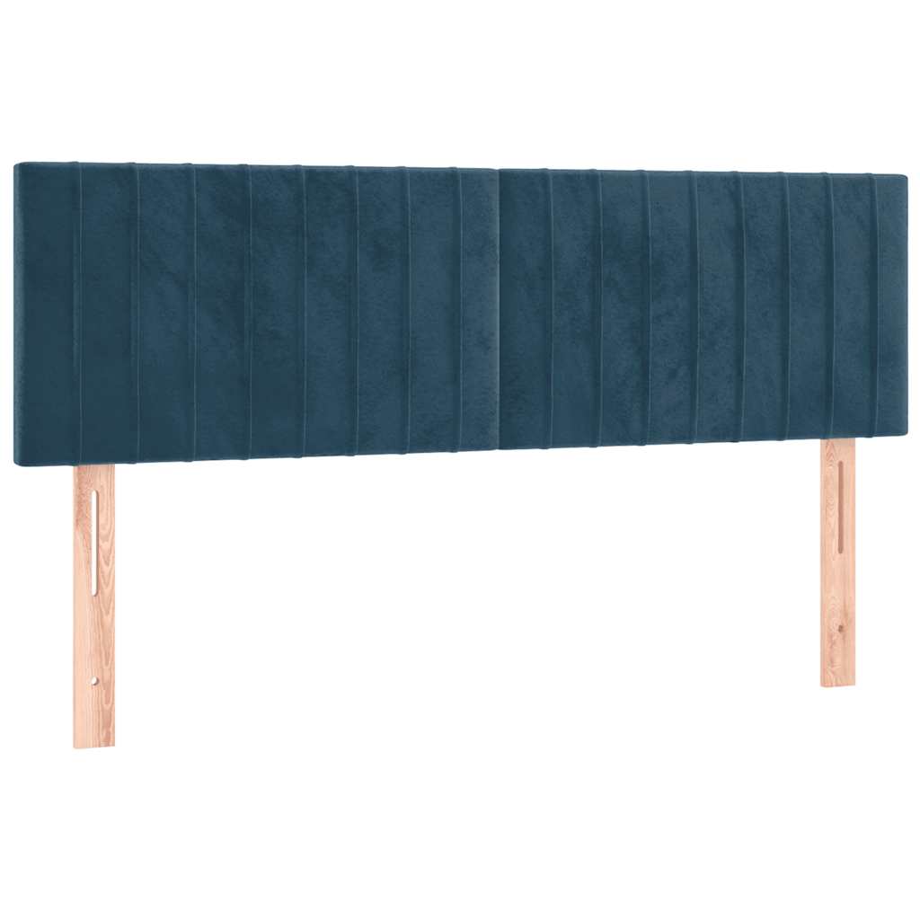 kontinentalseng med madras 140x190 cm fløjl mørkeblå