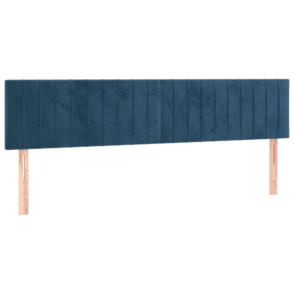 kontinentalseng med madras 160x200 cm fløjl mørkeblå