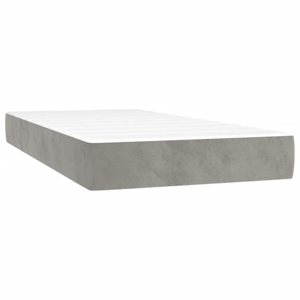 kontinentalseng med madras 100x200 cmfløjl lysegrå
