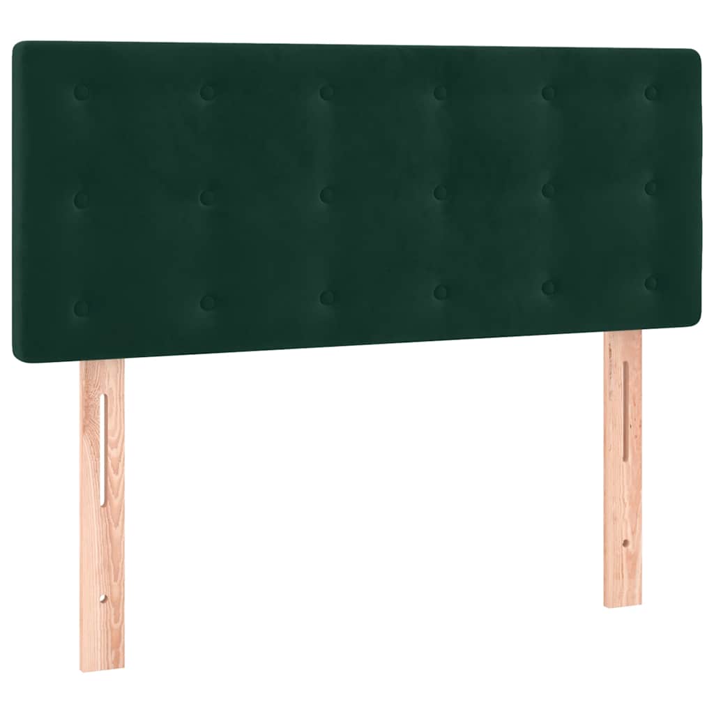 kontinentalseng med madras 90x190 cm fløjl mørkegrøn