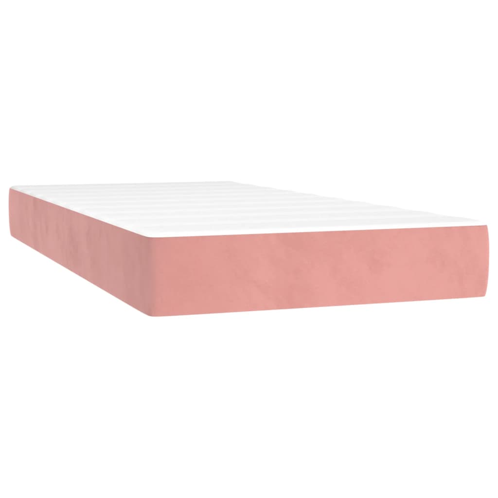 kontinentalseng med madras 90x190 cm fløjl pink
