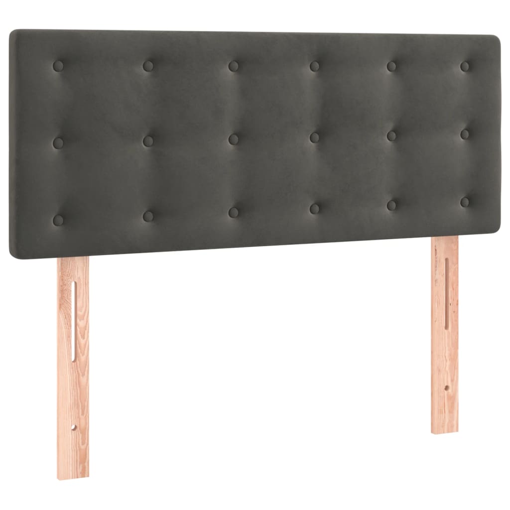 kontinentalseng med madras 90x200cm fløjl mørkegrå