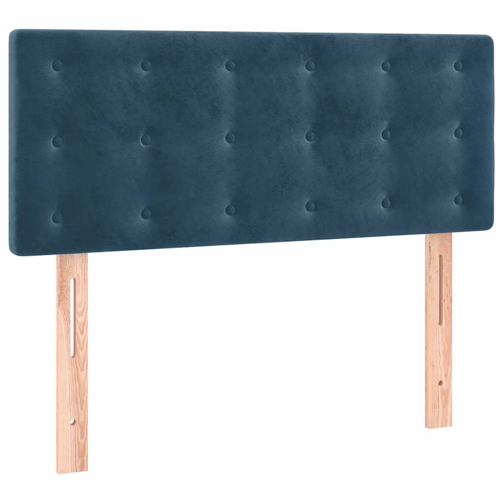 kontinentalseng med madras 90x200 cm fløjl mørkeblå