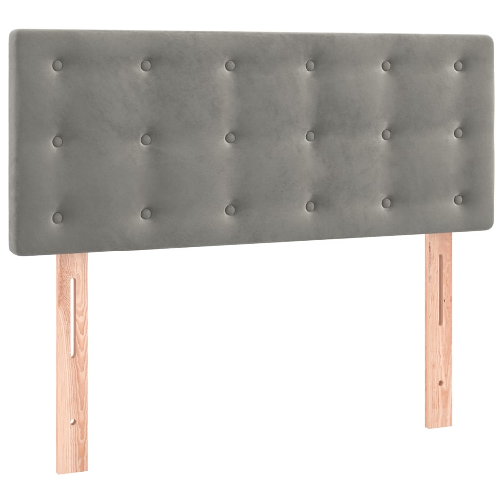 kontinentalseng med madras 100x200 cmfløjl lysegrå