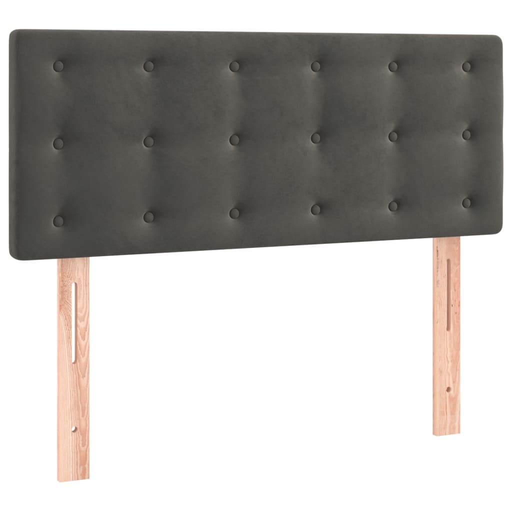kontinentalseng med madras 100x200 cm fløjl mørkegrå
