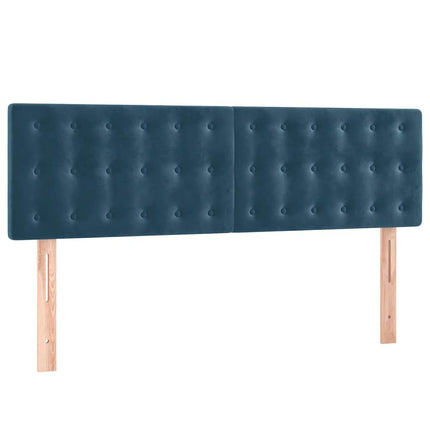 kontinentalseng med madras 140x190 cm fløjl mørkeblå