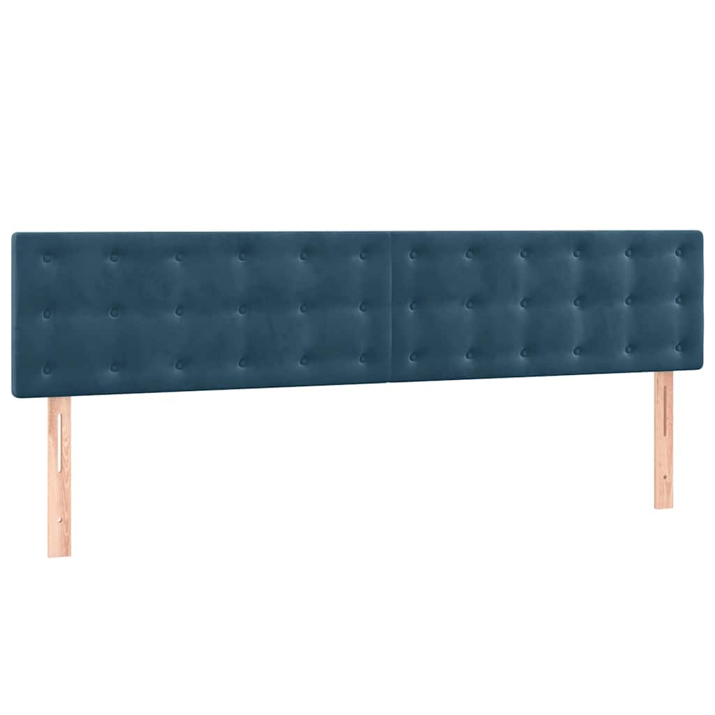 kontinentalseng med madras 160x200 cm fløjl mørkeblå