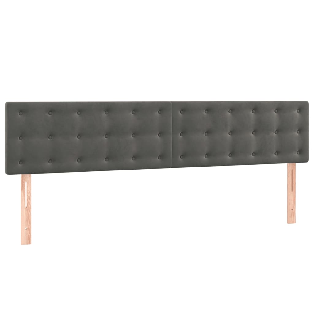 kontinentalseng med madras 180x200 cm fløjl mørkegrå