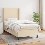 kontinentalseng med madras 80x200 cm stof cremefarvet