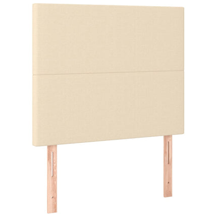 kontinentalseng med madras 90x200 cm stof cremefarvet