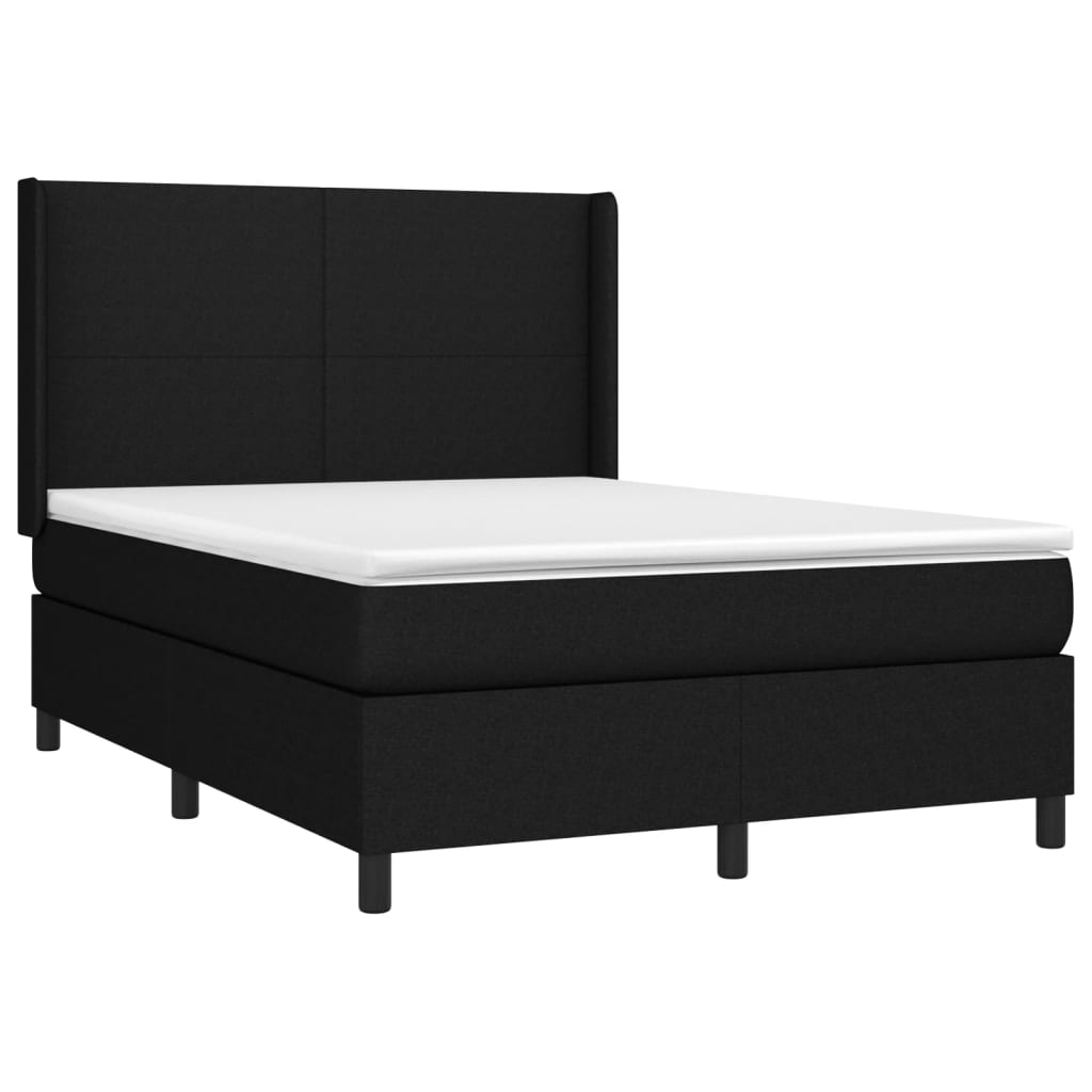 kontinentalseng med madras 140x200 cm stof sort
