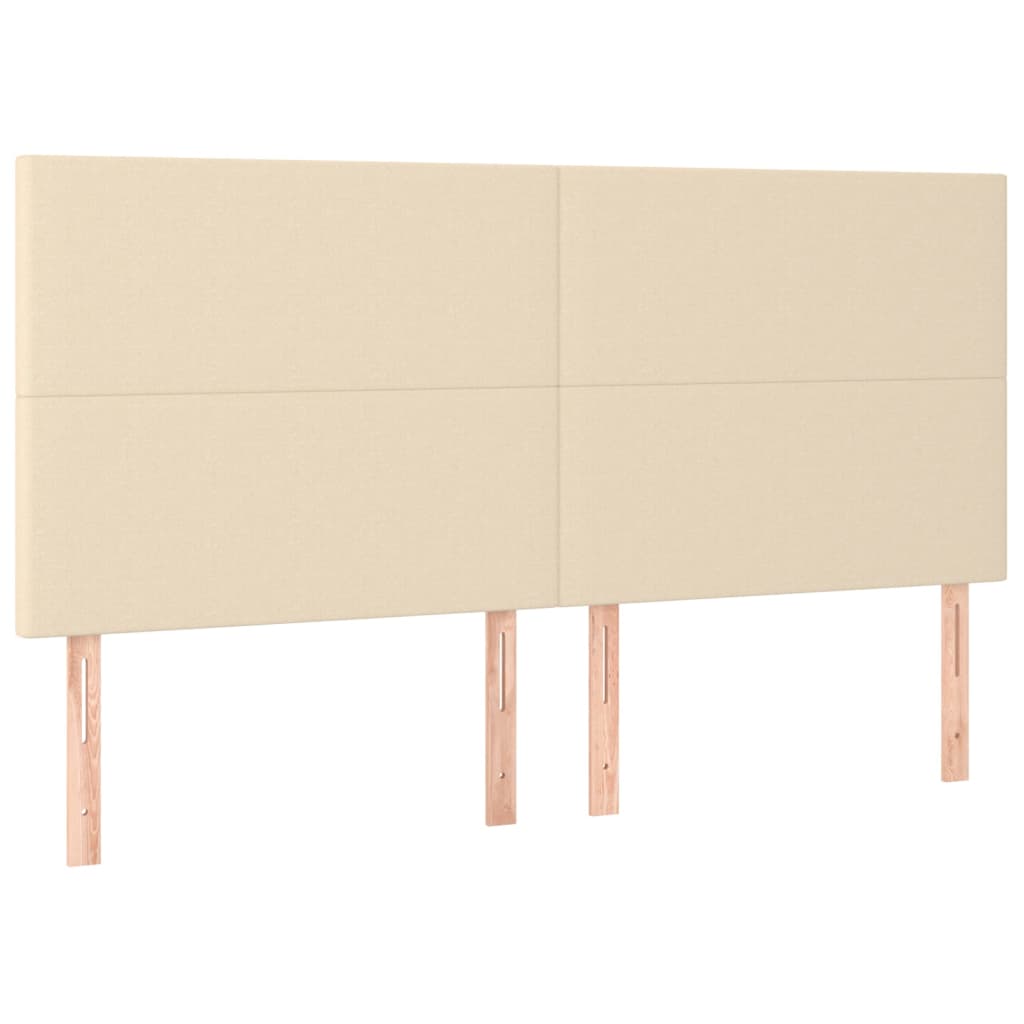 kontinentalseng med madras 200x200 cm stof cremefarvet