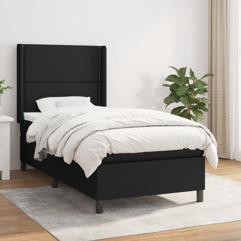 kontinentalseng med madras 80x200 cm stof sort