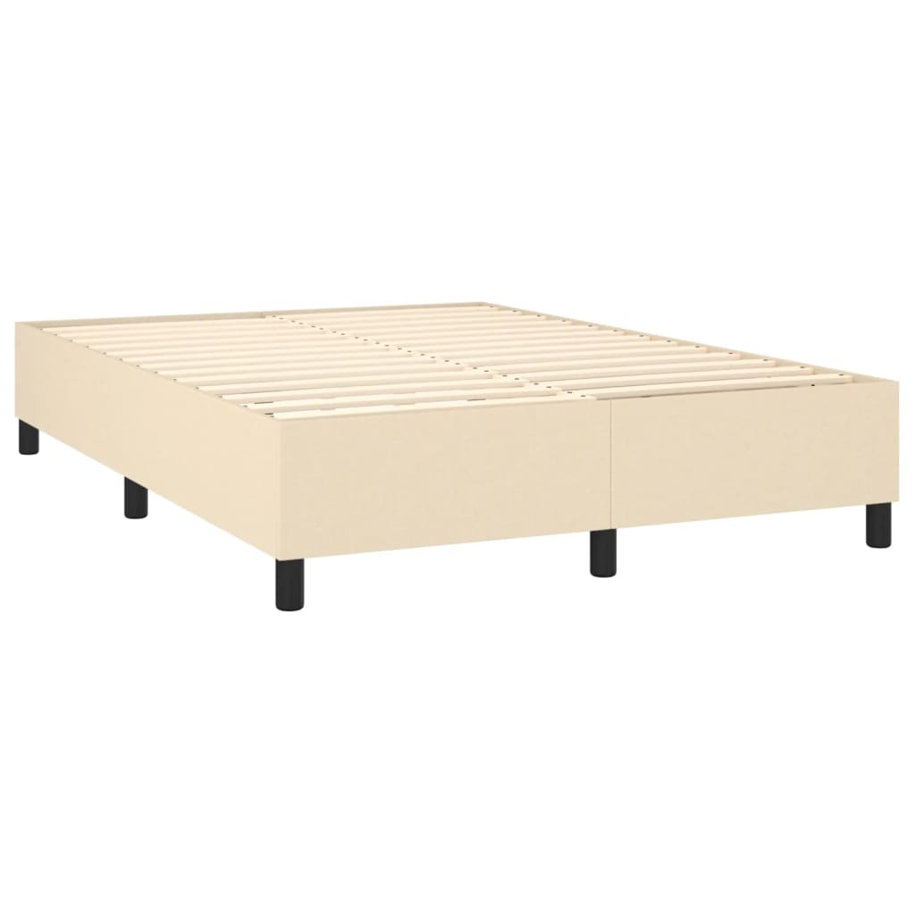 kontinentalseng med madras 140x190 cm stof cremefarvet