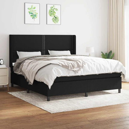 kontinentalseng med madras 180x200 cm stof sort