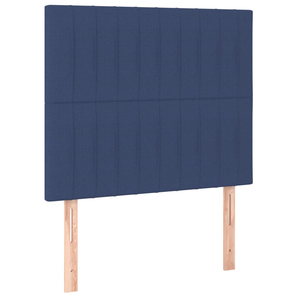 kontinentalseng med madras 90x190 cm stof blå