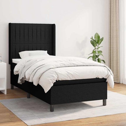 kontinentalseng med madras 100x200 cm stof sort