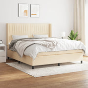 kontinentalseng med madras 180x200 cm stof cremefarvet