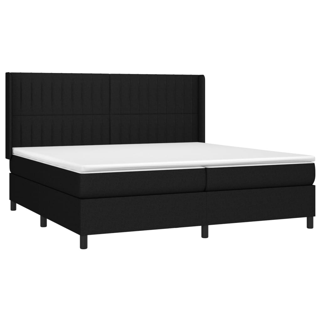 kontinentalseng med madras 200x200 cm stof sort