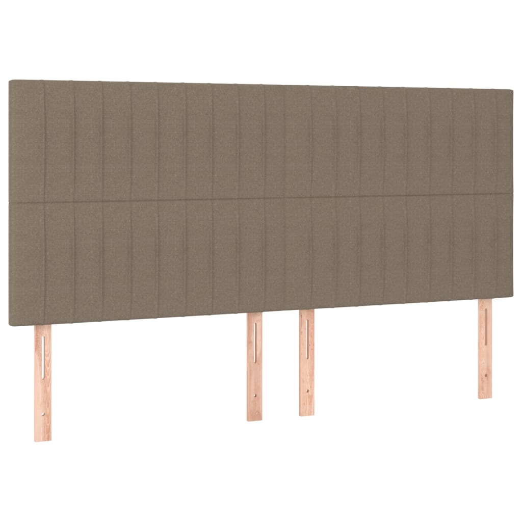 kontinentalseng med madras 200x200 cm stof gråbrun