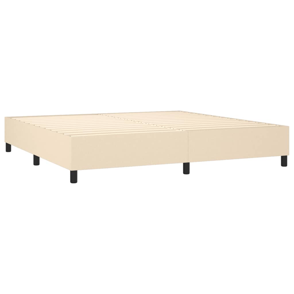 kontinentalseng med madras 200x200 cm stof cremefarvet