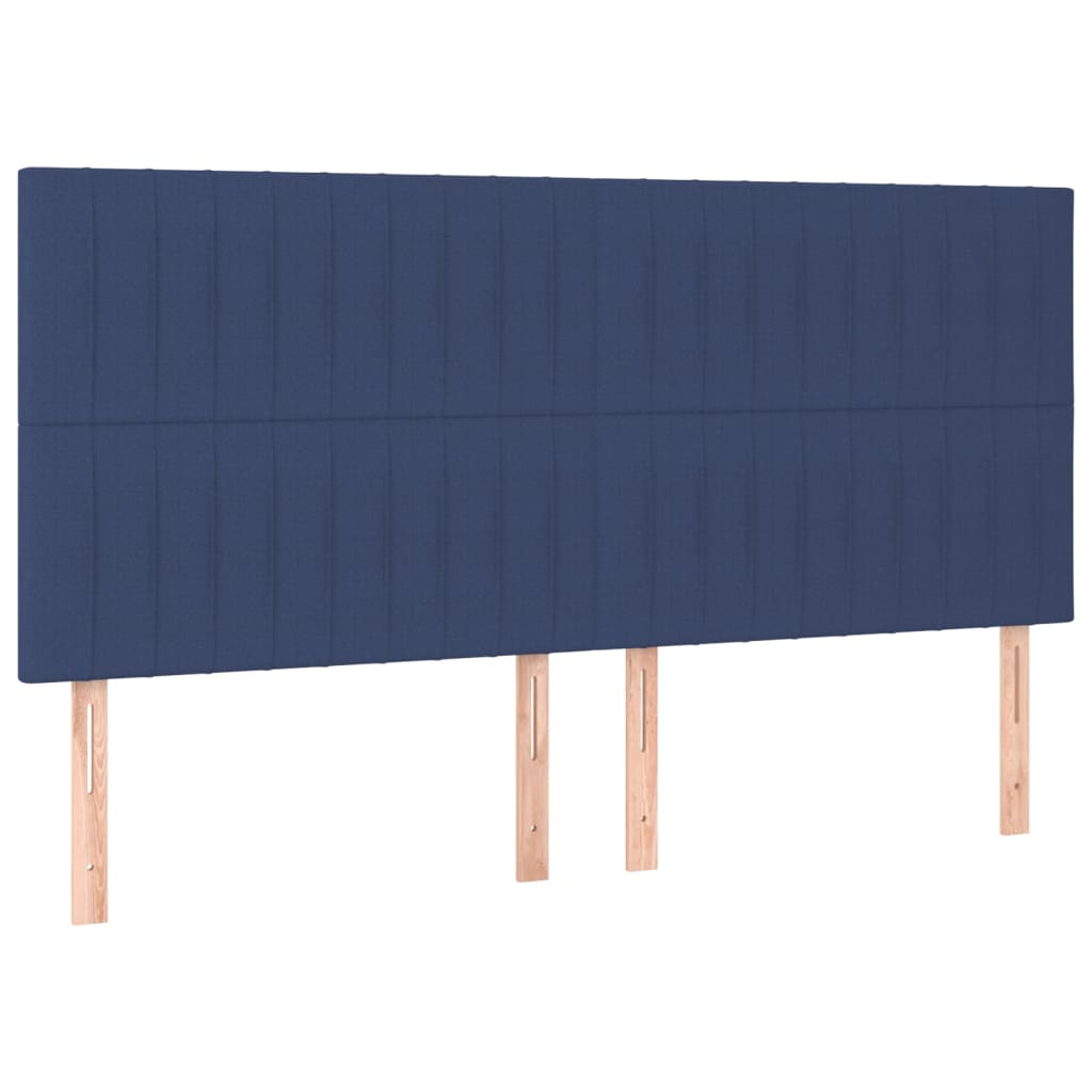 kontinentalseng med madras 200x200 cm stof blå