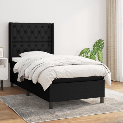 kontinentalseng med madras 80x200 cm stof sort