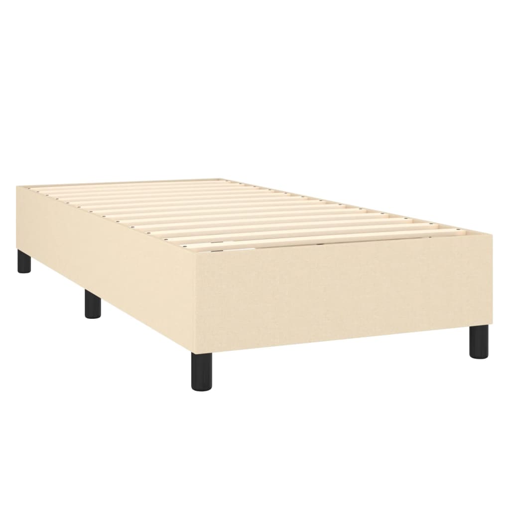 kontinentalseng med madras 80x200 cm stof cremefarvet