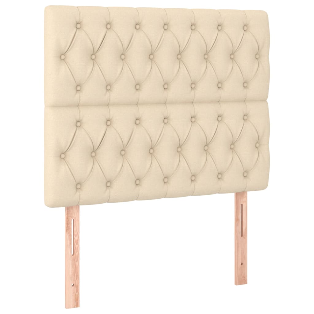 kontinentalseng med madras 90x190 cm stof cremefarvet