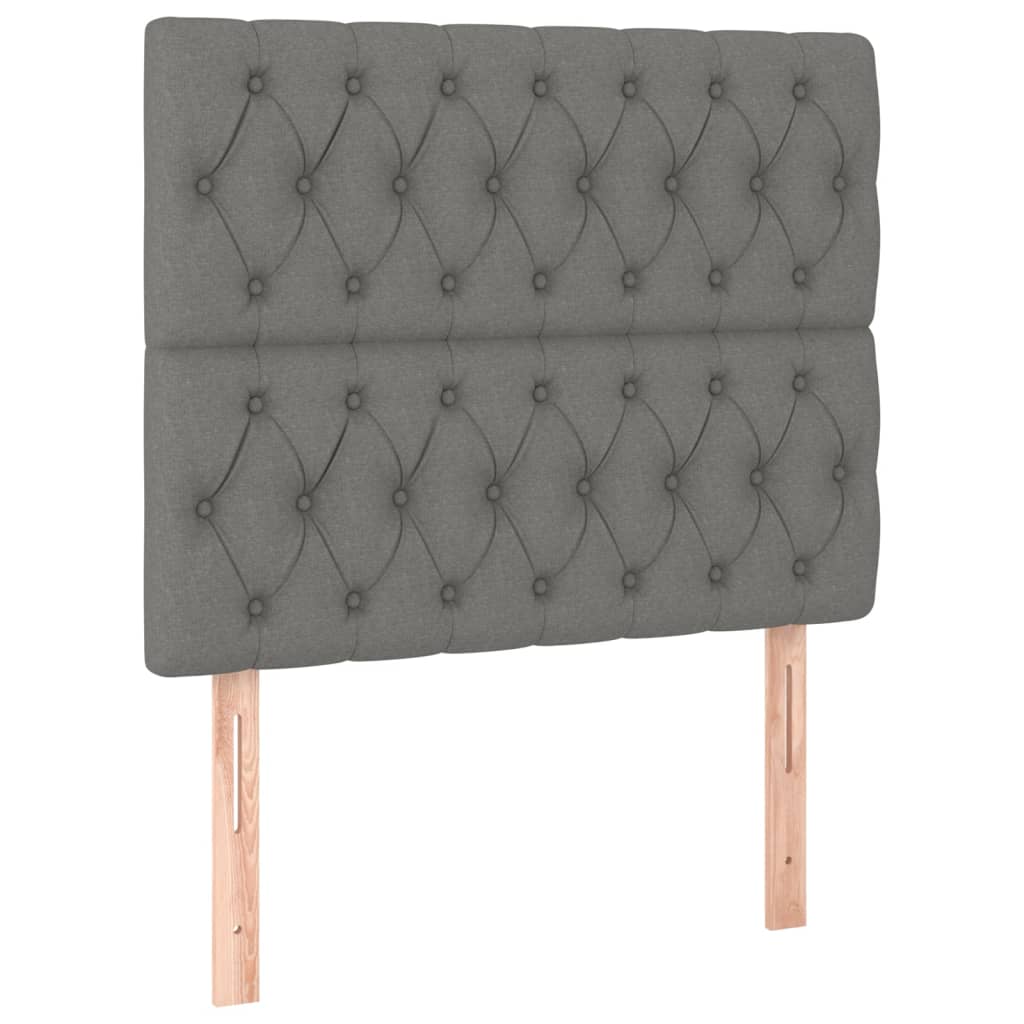kontinentalseng med madras 90x200 cm stof mørkegrå