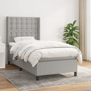kontinentalseng med madras 90x200 cm stof lysegrå