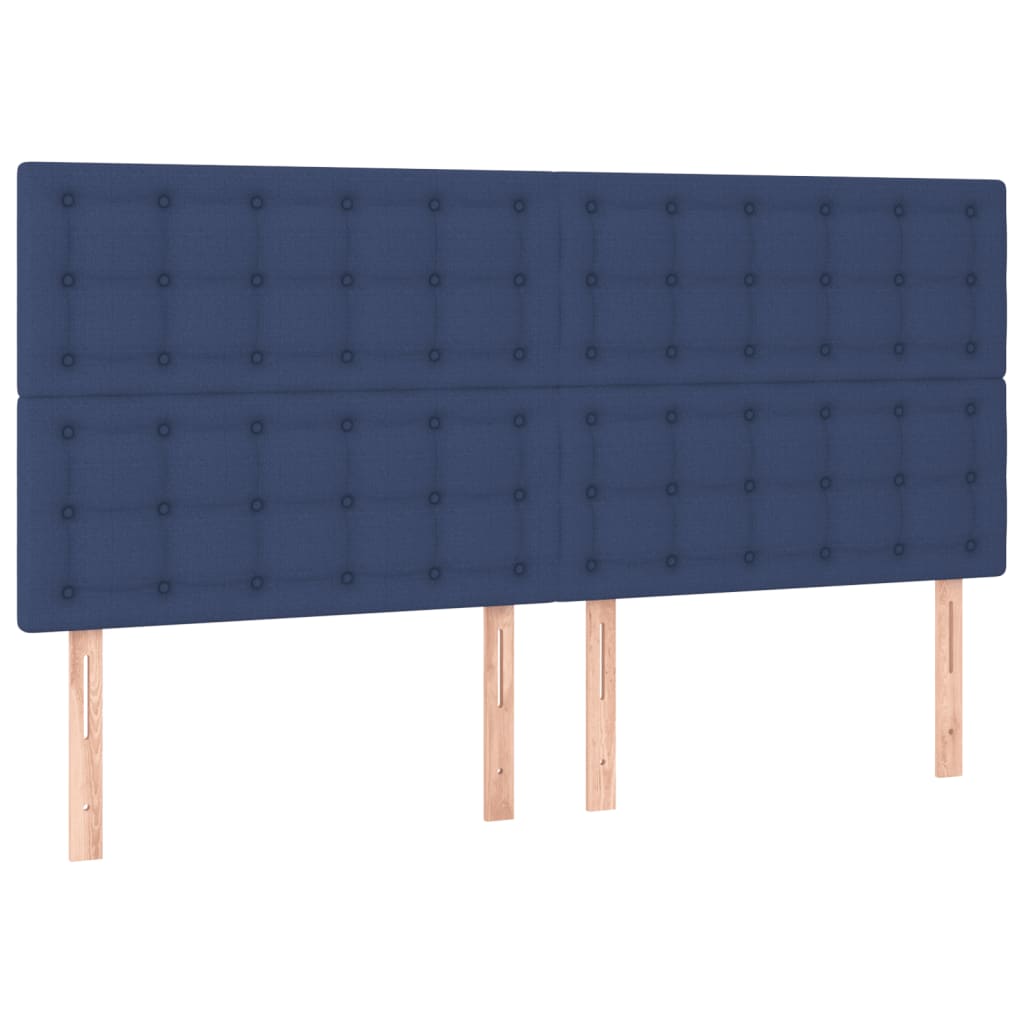 kontinentalseng med madras 160x200 cm stof blå